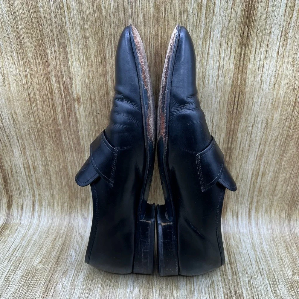 Salvatore Ferragamo Loafers Men's Size 11.5 2E Black Leather Dress Shoes 26465
